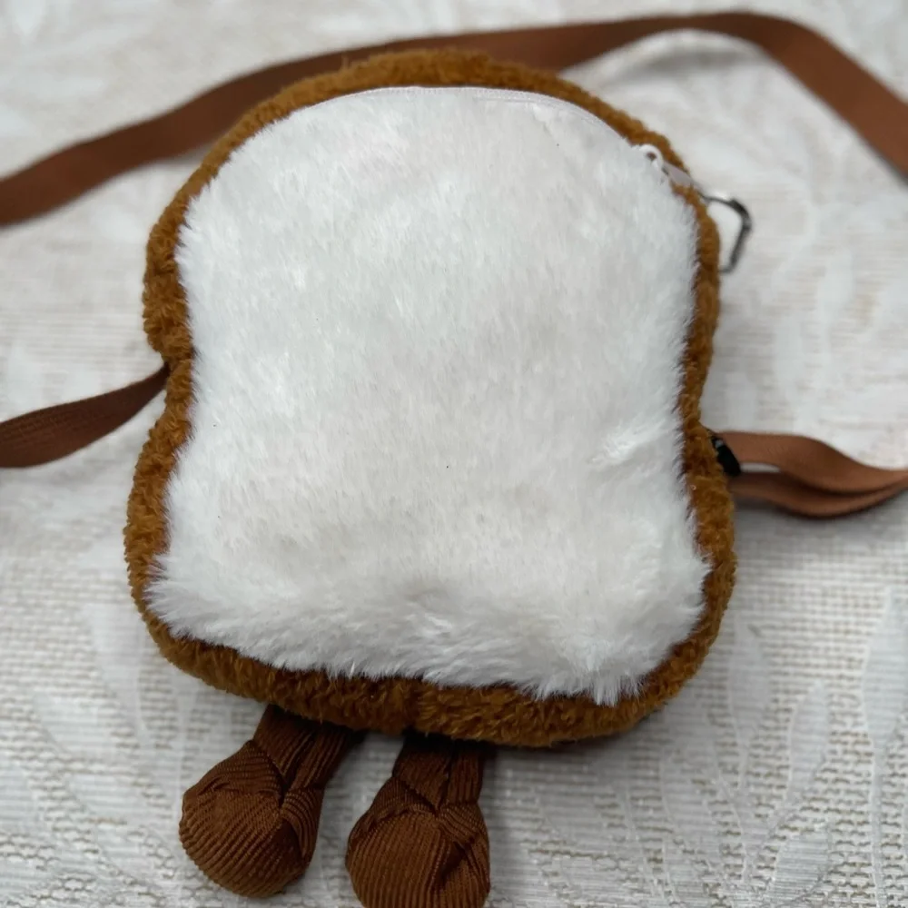 💕Bundle 3 for $20 Adorable Toast-Shaped Kids Bag - Brown and White 6x7